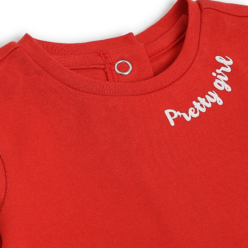 Girls Medium Red Printed Short Sleeve T-Shirt image number 2